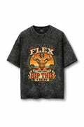 Manmaker Flex Acid Wash Oversized Gym T-shirt | Gym Wear for Men