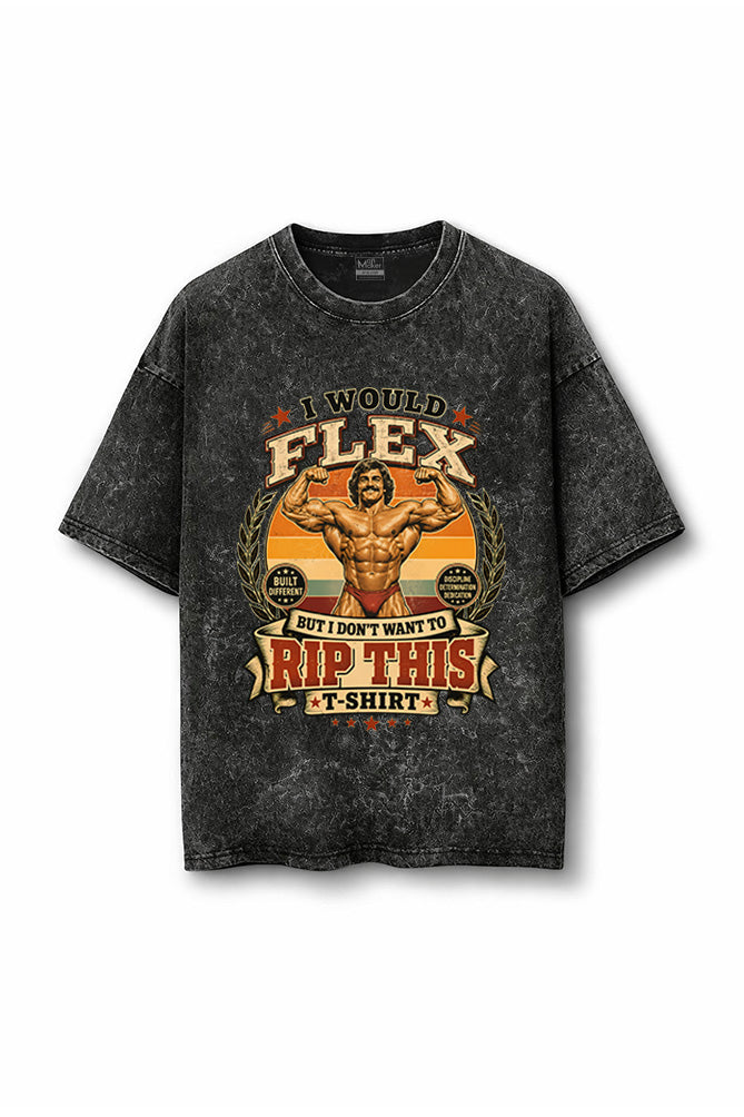 Manmaker Flex Acid Wash Oversized Gym T-shirt | Gym Wear for Men