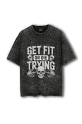 Manmaker Get Fit Acid Wash Oversized Gym T-shirt | Gym Wear