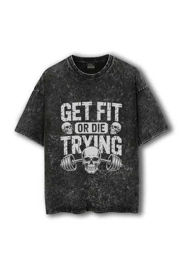 Manmaker Get Fit Acid Wash Oversized Gym T-shirt | Gym Wear