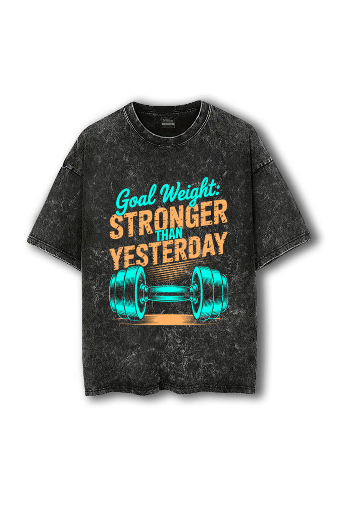 Manmaker Goal Acid Wash Oversized Gym T-shirt | Gym Wear for Women