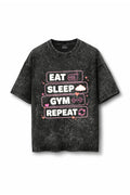 Manmaker Gym Acid Wash Oversized Gym T-shirt | Gym Wear for Women