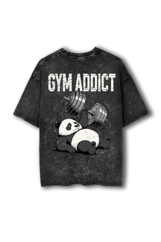 Manmaker Gym Addict Lifting Acid Wash Oversized Gym T-shirt | Gym wear