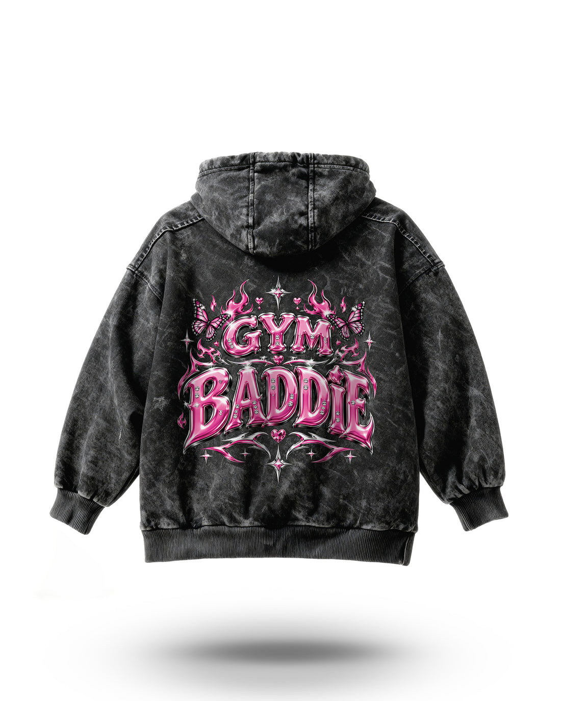 Manmaker Gym Baddie Acid Wash Gym Hoodie | Gym Wear | Baddie | Hoodie