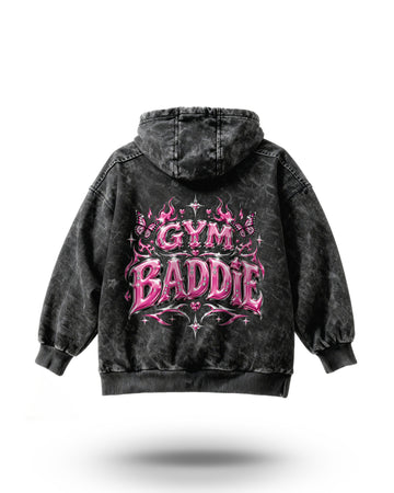 Manmaker Gym Baddie Acid Wash Gym Hoodie | Gym Wear | Baddie | Hoodie