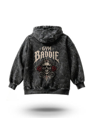 Manmaker Gym Baddie Acid Wash Gym Hoodie | Baddie | Hoodie | Gym Wear