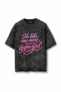 Manmaker Gym Girl Acid Wash Oversized Gym T-shirt | Gym Wear for Women