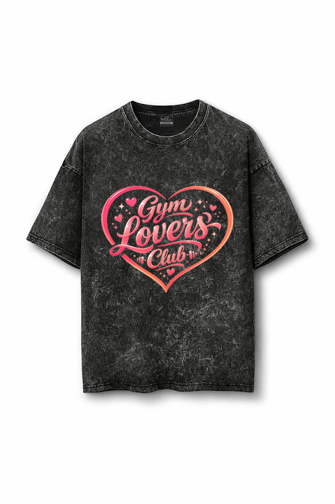 Manmaker Gym Lover Acid Wash Oversized Gym T-shirt | Female Gym Wear