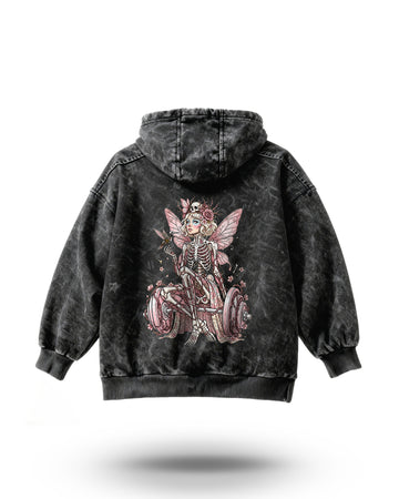 Manmaker Gym Princess Acid Wash Gym Hoodie | Gym Wear for Women