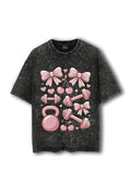 Manmaker Gym Stuff Acid Wash Oversized Gym T-shirt |Gym Wear for Women