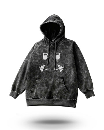 Manmaker Happy Acid Wash Gym Hoodie | Manmaker Gym Wear Hoodies