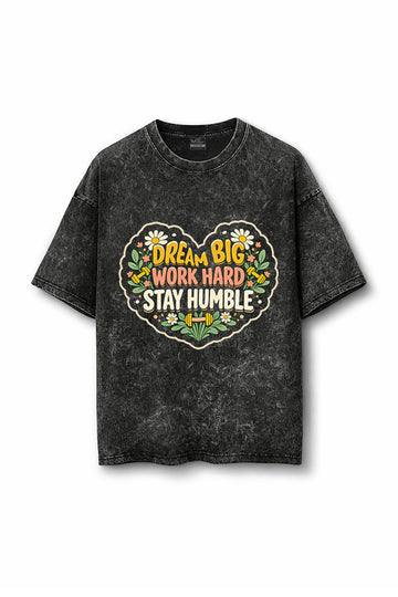 Manmaker Humble Acid Wash Oversized Gym T-shirt | Gym Wear for Women