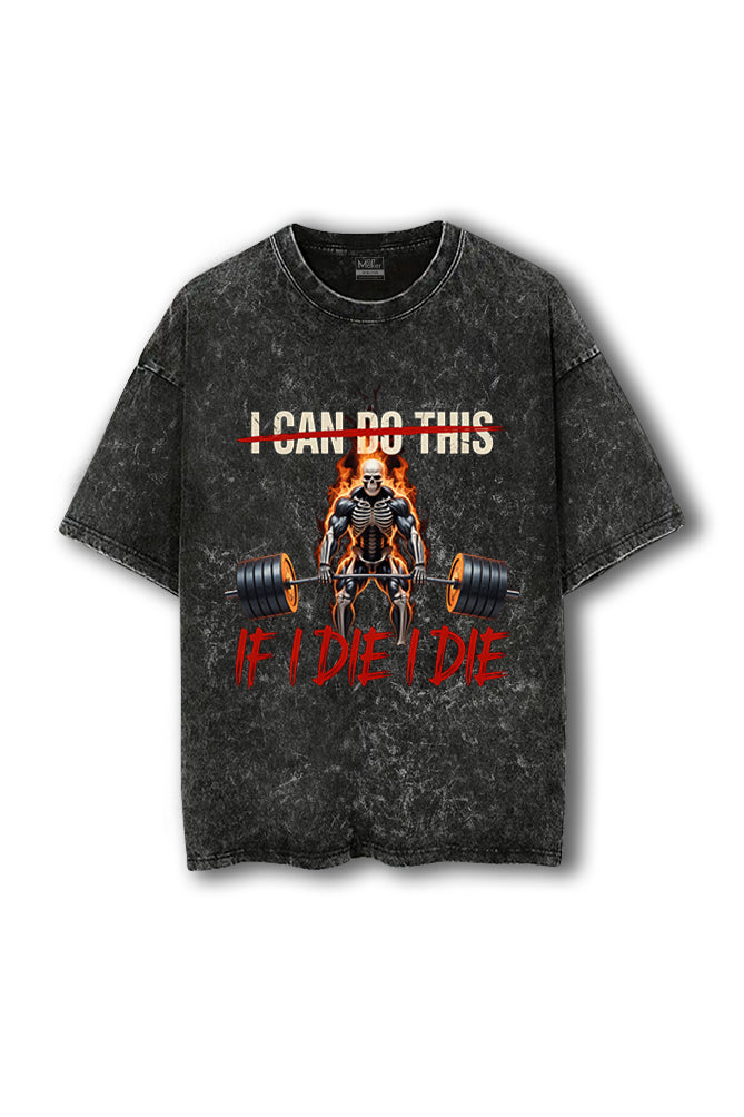 Manmaker I Can Do Acid Wash Oversized Gym T-shirt | Gym Wear for Men