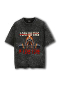 Manmaker I Can Do Acid Wash Oversized Gym T-shirt | Gym Wear for Men