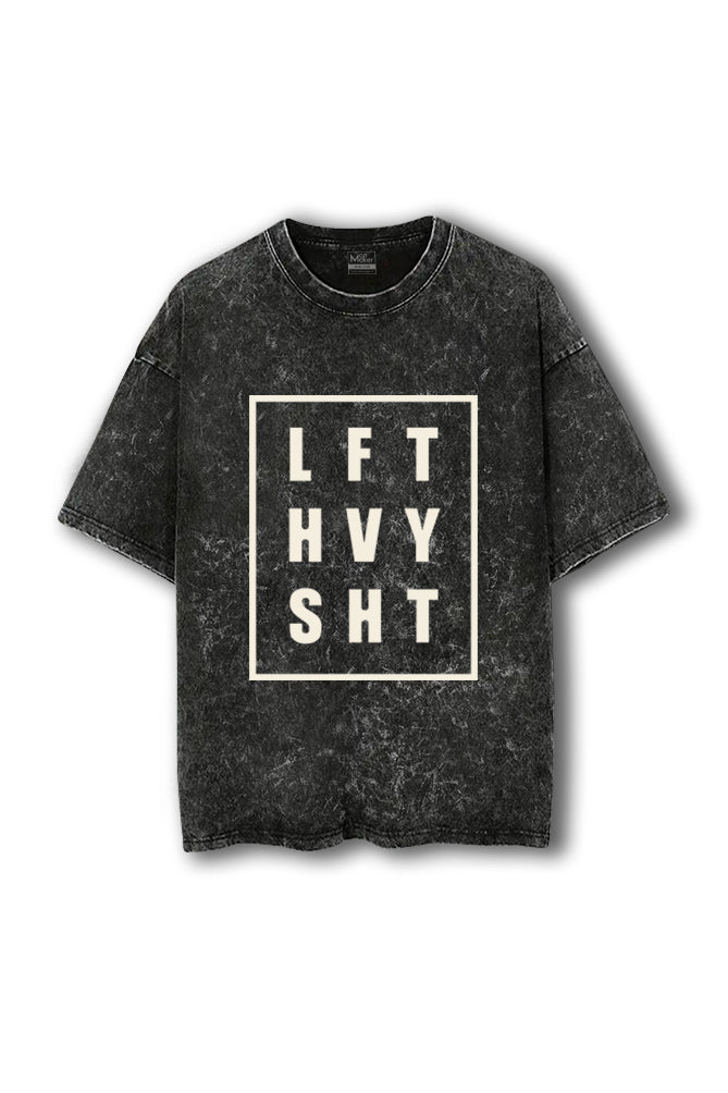 Manmaker Lift Heavy Shit Acid Wash Oversized Gym T-shirt | Gym Wear