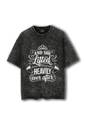 Manmaker Lifted Acid Wash Oversized Gym T-shirt | Female Gym Wear