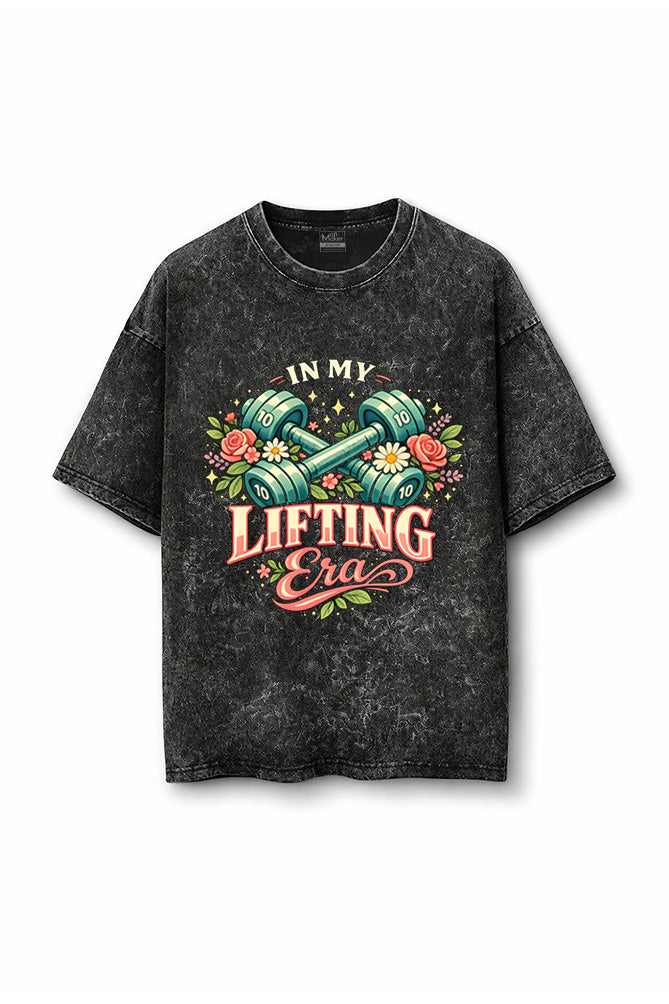 Manmaker Lifting Era Acid Wash Oversized Gym T-shirt | Female Gym Wear