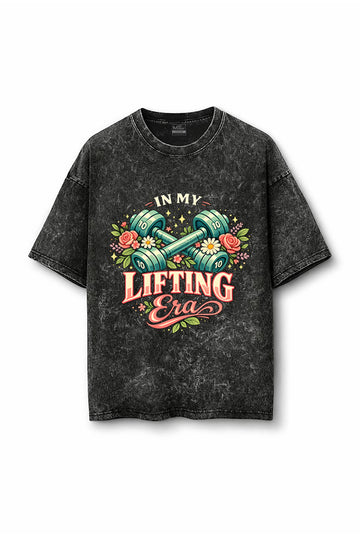 Manmaker Lifting Era Acid Wash Oversized Gym T-shirt | Female Gym Wear