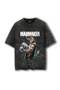 Manmaker Loki Acid Wash Oversized Gym T-shirt | Marvel | Gym Wear