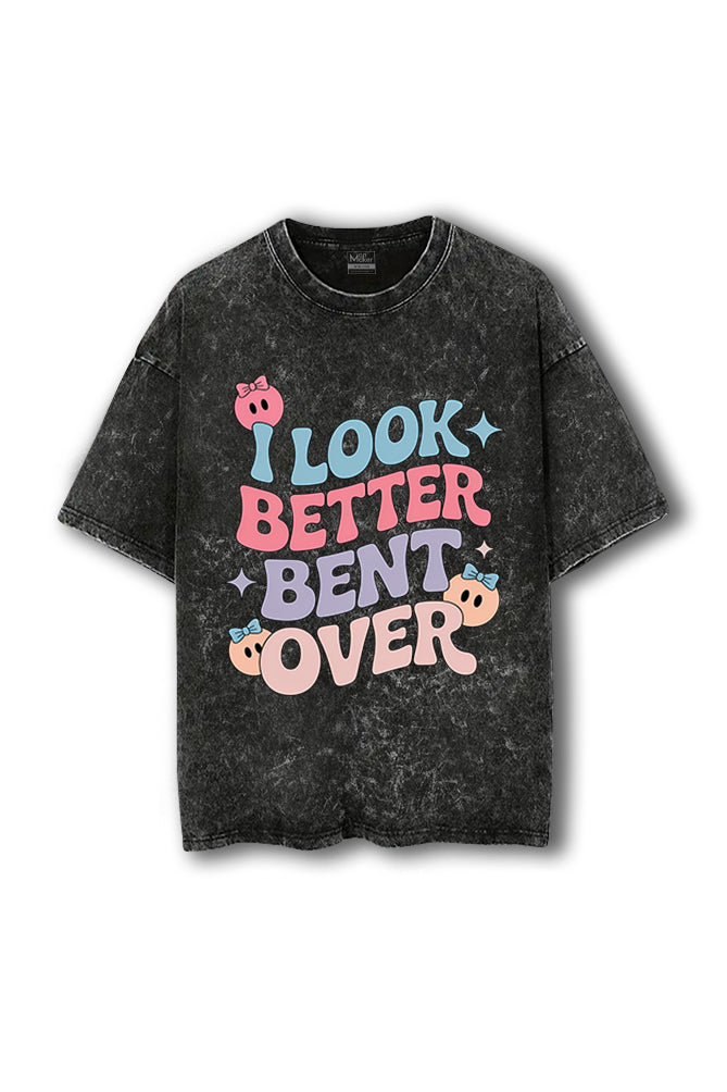 Manmaker Look Better Acid Wash Oversized Gym T-shirt | Women Gym Wear
