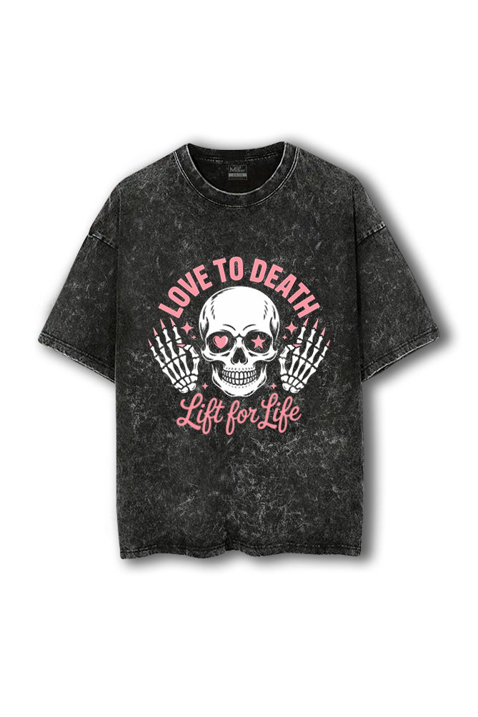 Manmaker Love Acid Wash Oversized Gym T-shirt | Gym Wear