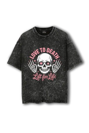 Manmaker Love Acid Wash Oversized Gym T-shirt | Gym Wear