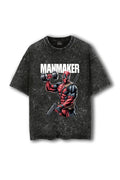 Manmaker Deadpool Acid Wash Oversized Gym T-shirt | Marvel | Gym Wear