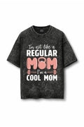 Manmaker Mom Acid Wash Oversized Gym T-shirt | Gym Wear for Mom