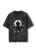 Manmaker Moon Night Acid Wash Oversized Gym T-shirt | Gym Wear for Men