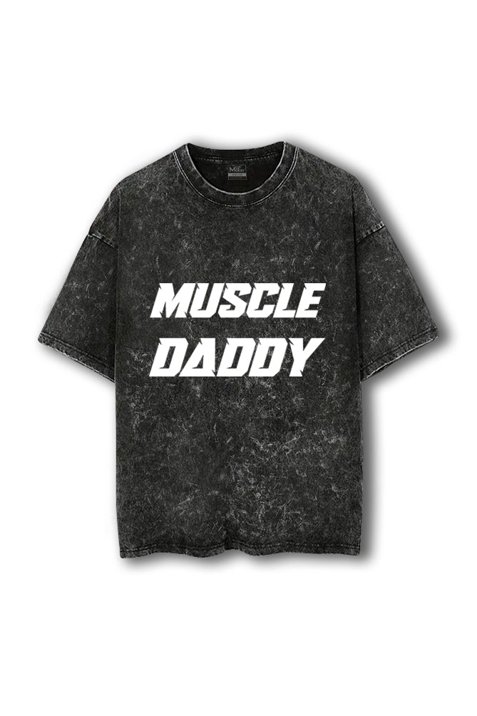Manmaker Muscle Daddy Acid Wash Oversized Gym T-shirt | Gym Wear