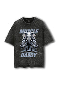 Manmaker Muscle Daddy Elephant Acid Wash Oversized Gym T-shirt 