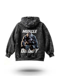 Manmaker Muscle Daddy Gorilla Acid Wash Gym Hoodie | Gym Wear for Men