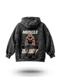 Manmaker Muscle Daddy Pitbull Acid Wash Gym Hoodie | Gym Wear for Men
