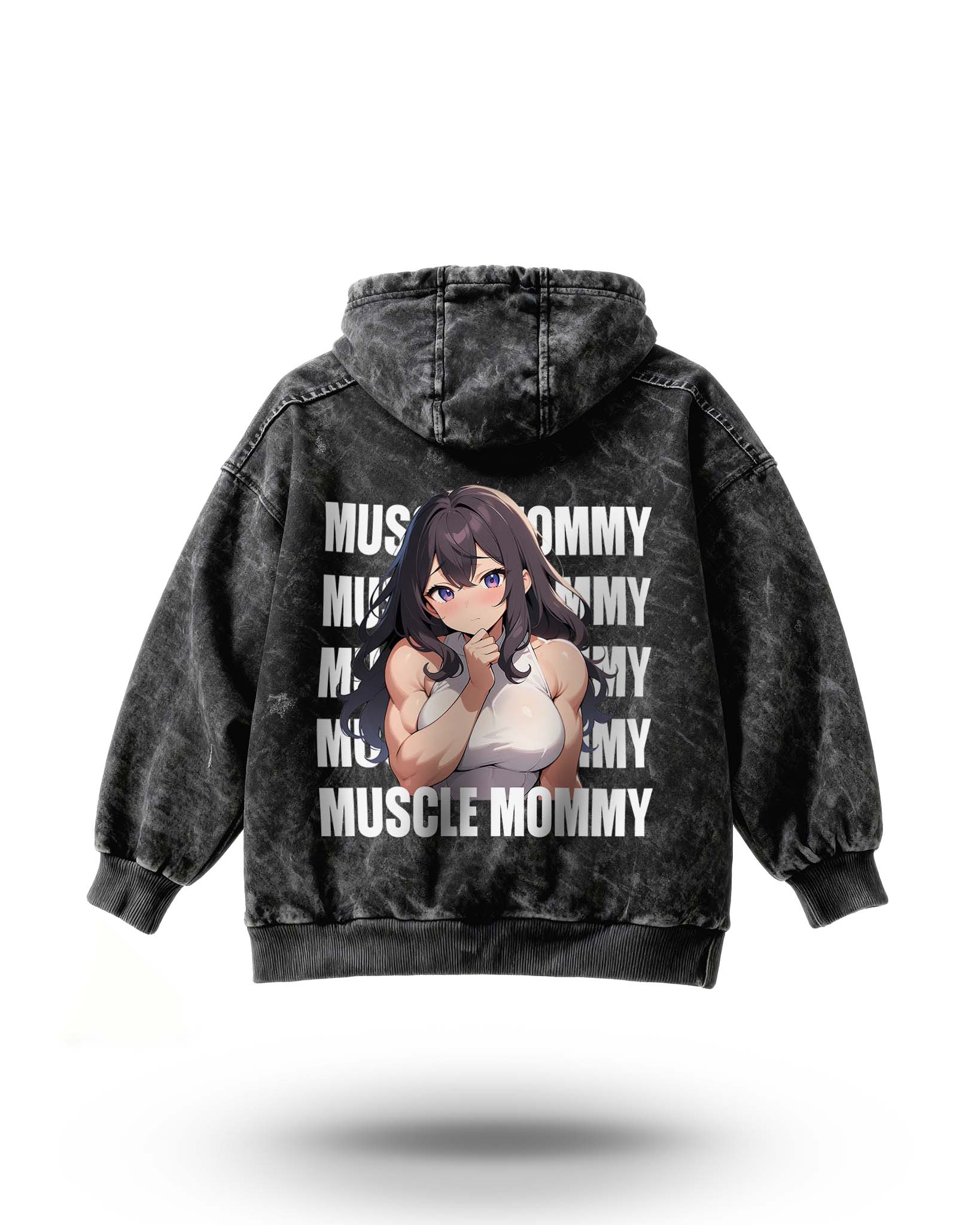 Manmaker Muscle Mommy Acid Wash Gym Hoodie | Gym Wear for Women