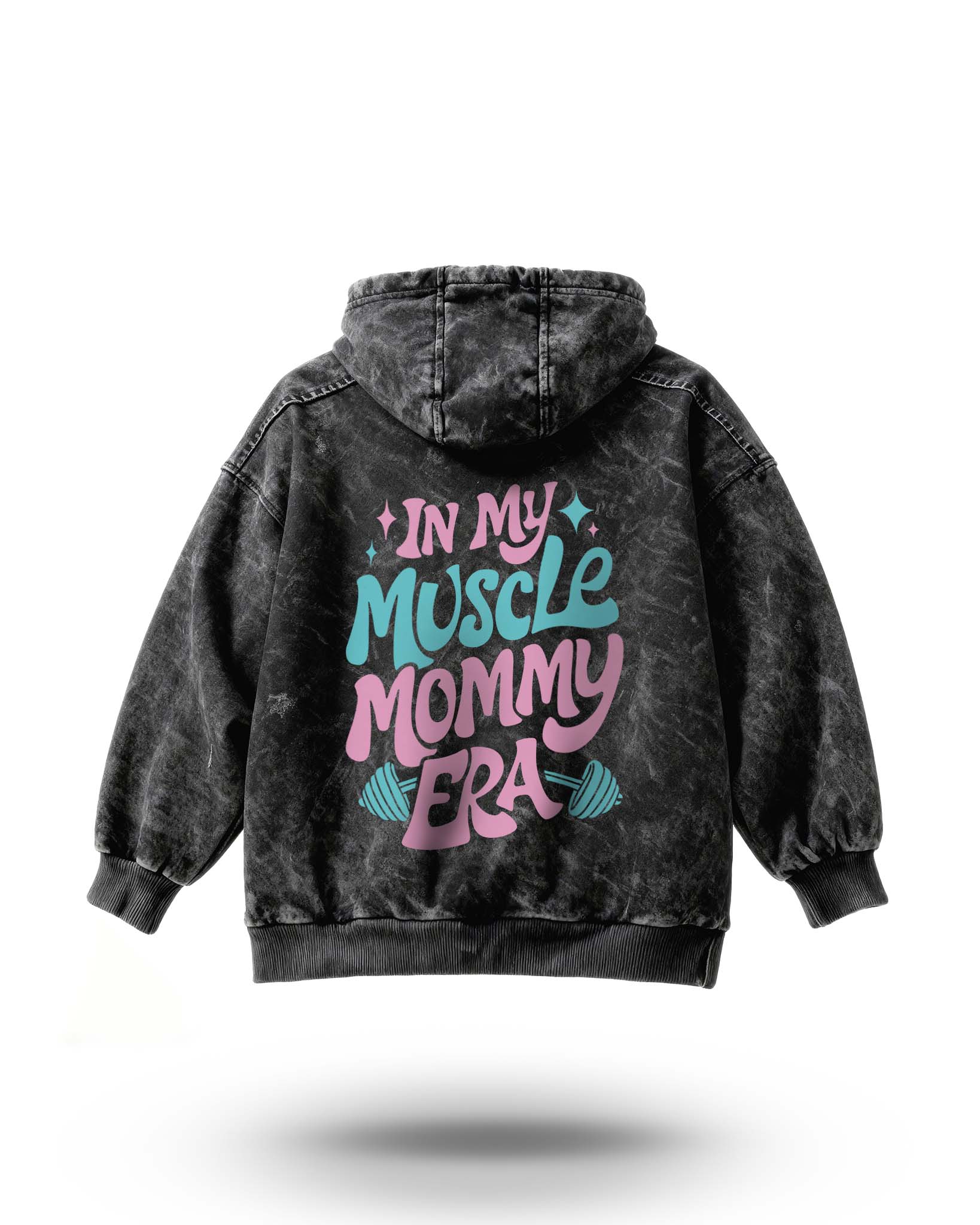 Manmaker Muscle Mommy Acid Wash Gym Hoodie | Gym Wear for Women