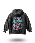 Manmaker Muscle Mommy Acid Wash Gym Hoodie | Gym Wear for Women