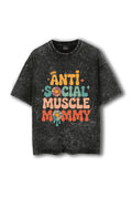 Manmaker Muscle Mommy Washed Oversized Gym T-shirt | Female Gym Wear