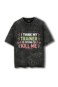 Manmaker My Trainer Acid Wash Oversized Gym T-shirt | Women Gym Wear