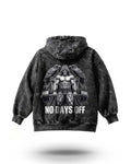 Manmaker No Days Off Acid Wash Gym Hoodie | Gym Wear for Men