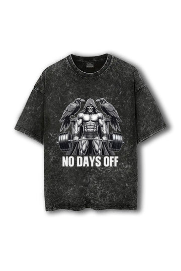 Manmaker No Days Off Acid Wash Oversized Gym T-shirt | Gym Wear