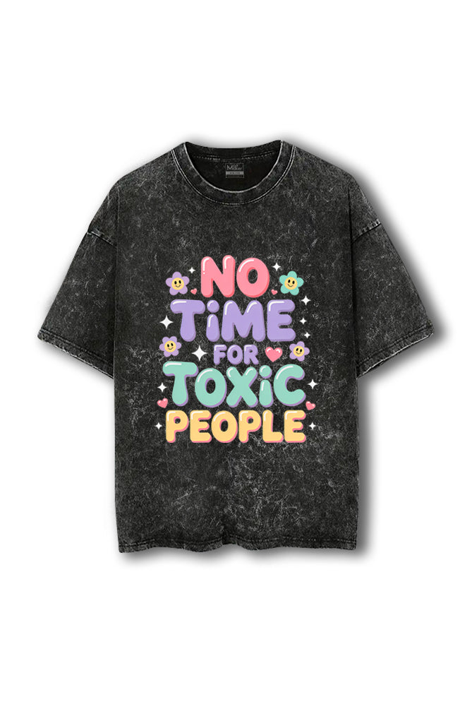 Manmaker No Time Acid Wash Oversized Gym T-shirt | Gym Wear for Women