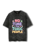Manmaker No Time Acid Wash Oversized Gym T-shirt | Gym Wear for Women