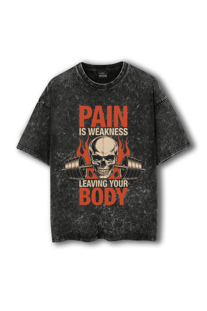 Manmaker Pain Acid Wash Oversized Gym T-shirt | Gym Wear for Men