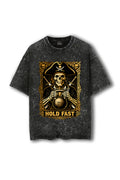 Manmaker Pirate Skull Acid Wash Oversized Gym T-shirt | Gym Wear