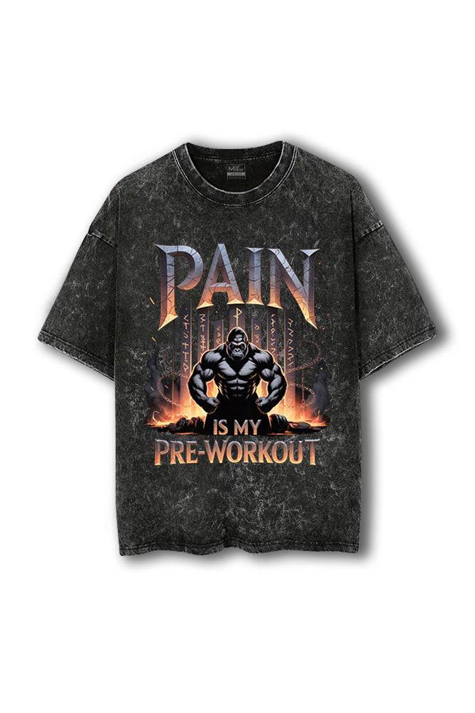 Manmaker Pre Workout Acid Wash Oversized Gym T-shirt | Gym Wear