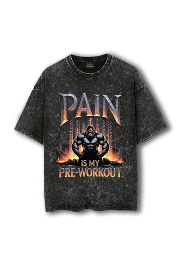 Manmaker Pre Workout Acid Wash Oversized Gym T-shirt | Gym Wear