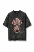 Manmaker Gym Princess Acid Wash Oversized Gym T-shirt | Female Gym Wear