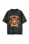 Manmaker Pursonal Acid Wash Oversized Gym T-shirt | Female Gym Wear