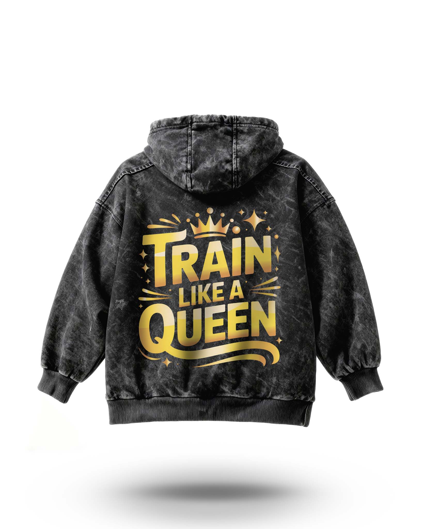 Manmaker Queen Acid Wash Gym Hoodie | Gym Wear for Women