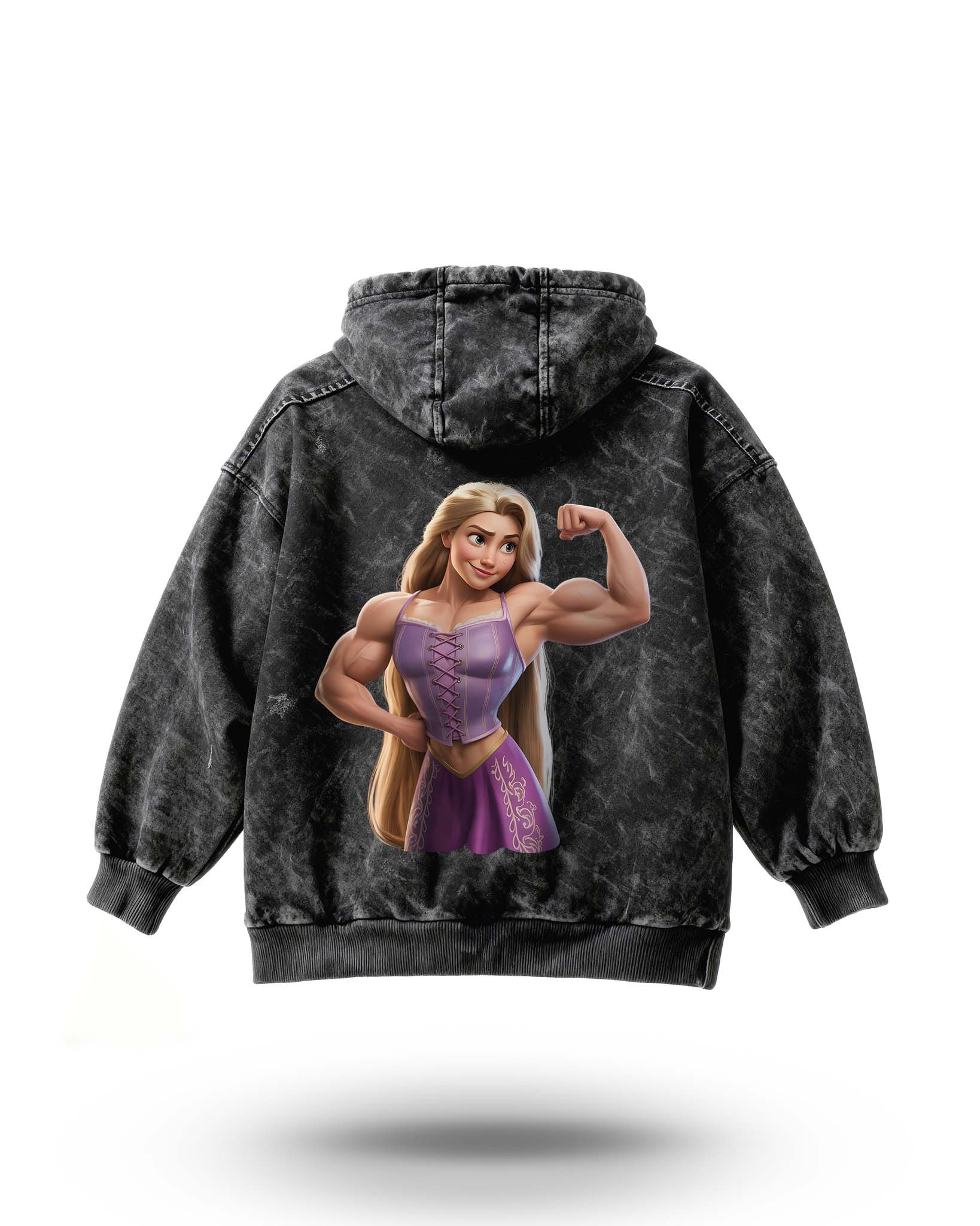 Manmaker Rapunzel Acid Wash Gym Hoodie | Gym Wear for Women